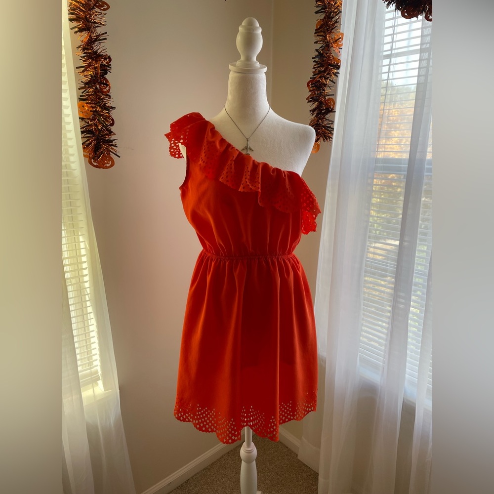 Orange One Shoulder Dress